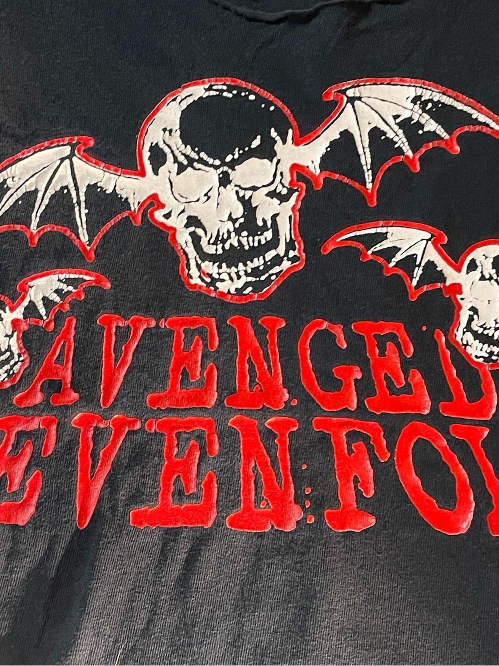 Avenged Sevenfold Black Graphic Tank Top - Red & White Skull Design